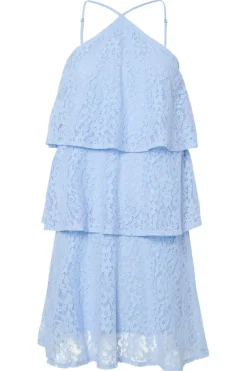 Clearance Pieces Pcfenda Sl Short Lace Dress Fsy 4912543 Cashmere Blue