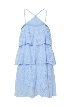 Clearance Pieces Pcfenda Sl Short Lace Dress Fsy 4912543 Cashmere Blue