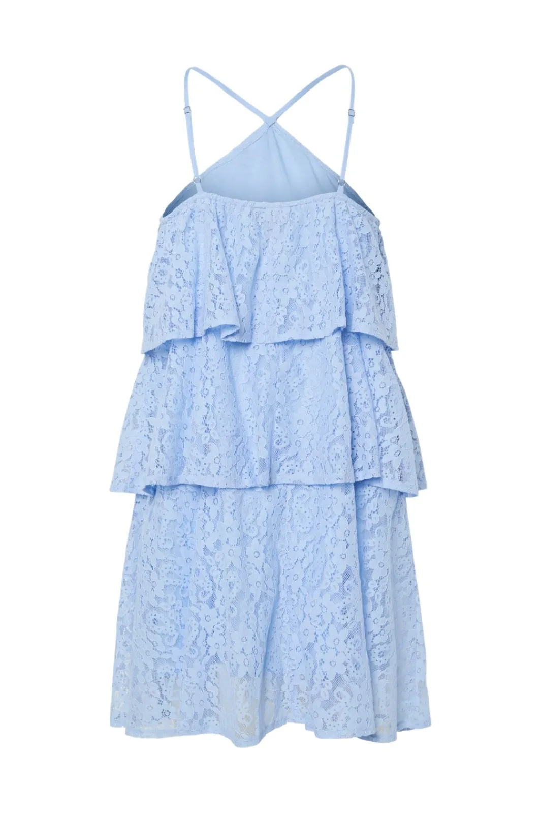 Clearance Pieces Pcfenda Sl Short Lace Dress Fsy 4912543 Cashmere Blue