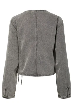 Hot Pieces Pcfenna Ls Denim Wrap Shirt Fsy 4986827 Grey Denim