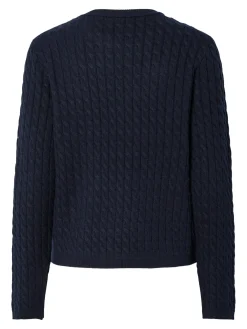 Outlet Pieces Pcfia Ls Cable Knit 4802310 Maritime Blue