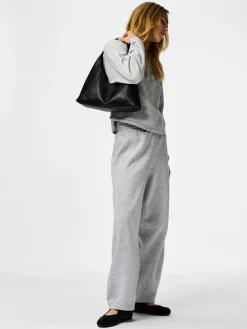 New Pieces Pcfilucca Barrel Pants 5080302 Light Grey Melange
