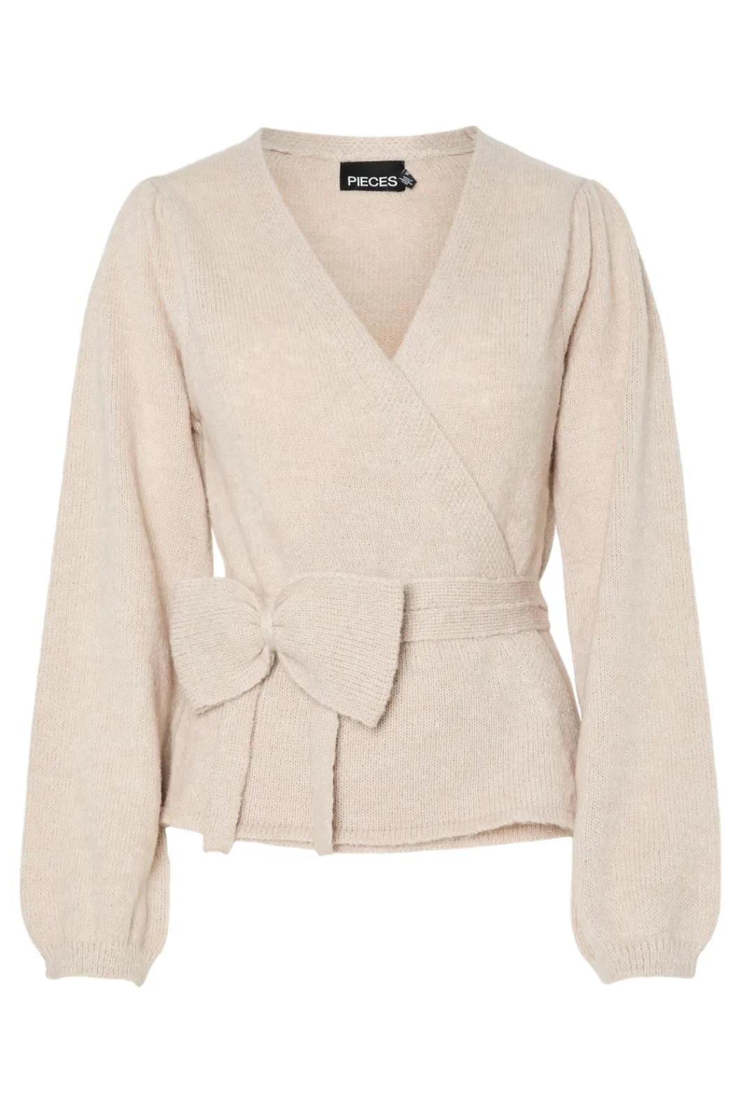 New Pieces Pcfleur Ls V-Neck Knit Cardigan Fsy 4860354 Silver Gray Melange