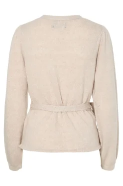 New Pieces Pcfleur Ls V-Neck Knit Cardigan Fsy 4860354 Silver Gray Melange