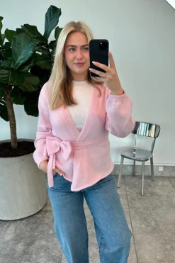 Discount Pieces Pcfleur Ls V-Neck Knit Cardigan Fsy 4860355 Pink Tulle Melange