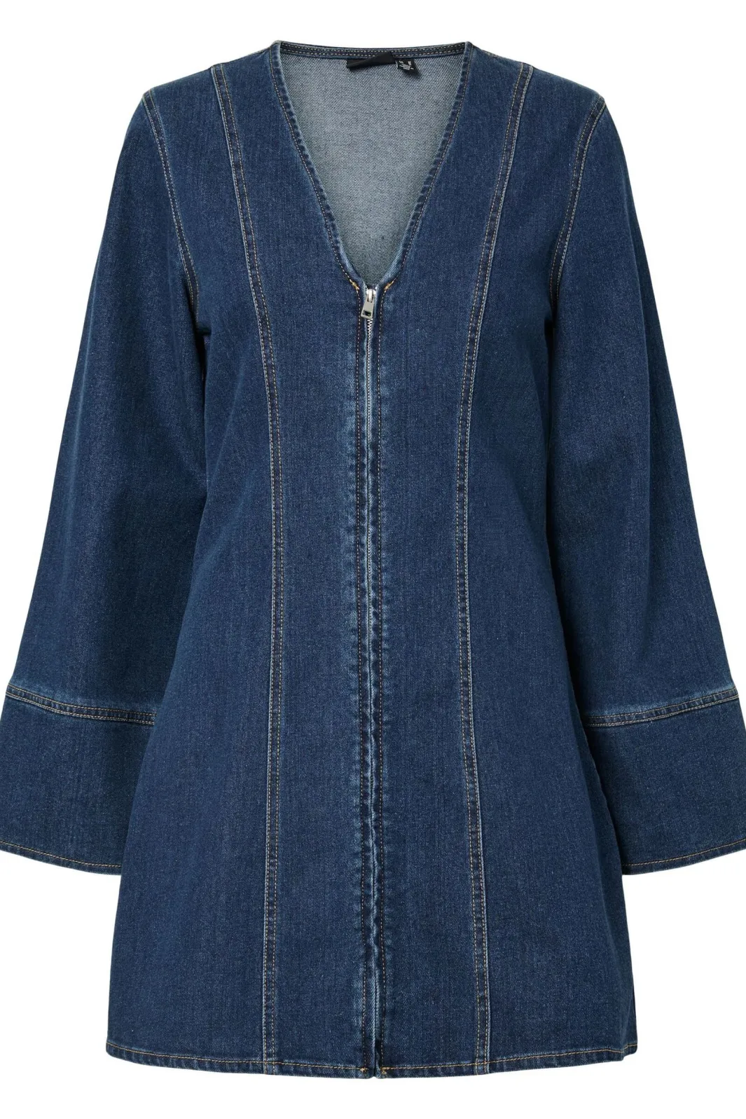 Best Pieces Pcflora Ls Denim Dress 4965162 Dark Blue Denim