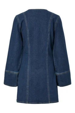 Best Pieces Pcflora Ls Denim Dress 4965162 Dark Blue Denim
