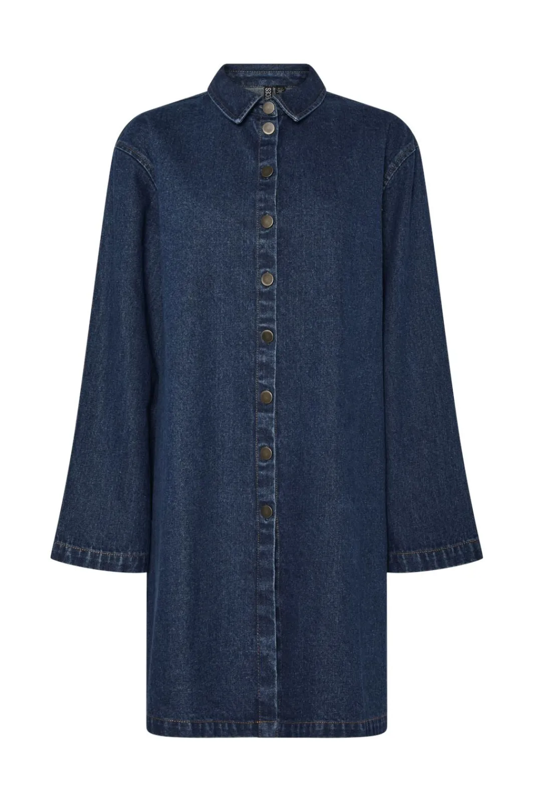 Outlet Pieces Pcflora Ls Loose Denim Dress Fsy 4819248 Medium Blue Denim