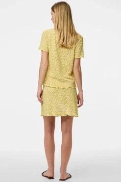 Best Pieces Pcflora Short Skirt 4699153 Pale Banana Small Flower