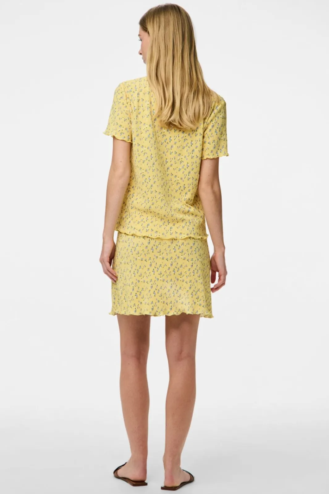 Best Pieces Pcflora Short Skirt 4699153 Pale Banana Small Flower