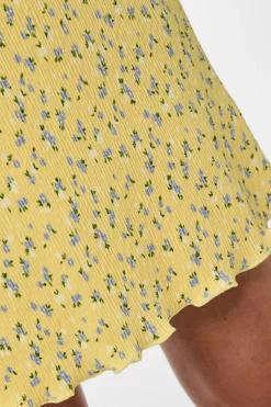 Best Pieces Pcflora Short Skirt 4699153 Pale Banana Small Flower