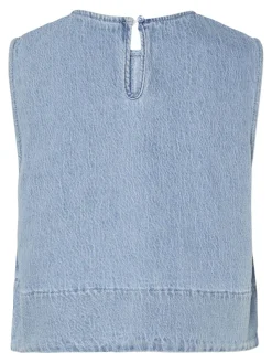 Hot Pieces Pcflora Sl Denim Top 4774692 Light Blue Denim