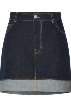 Hot Pieces Pcfranna Short Denim Skirt Fsy 4863085 Dark Blue Denim