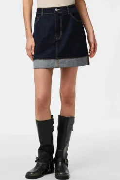 Hot Pieces Pcfranna Short Denim Skirt Fsy 4863085 Dark Blue Denim