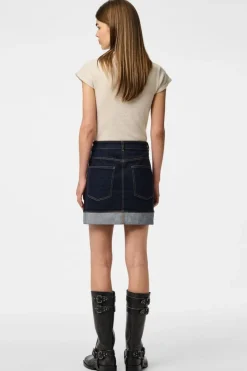 Hot Pieces Pcfranna Short Denim Skirt Fsy 4863085 Dark Blue Denim