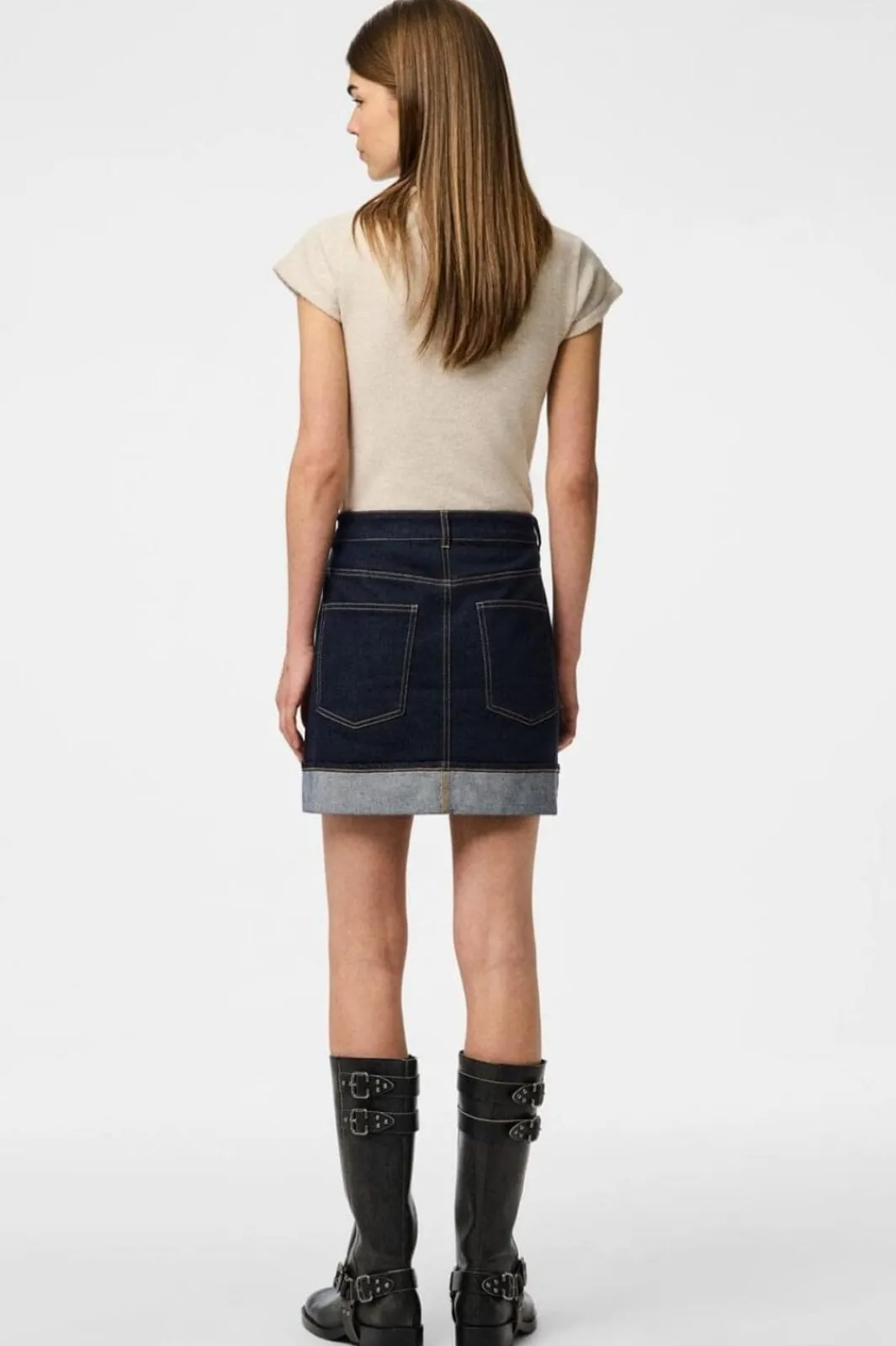 Hot Pieces Pcfranna Short Denim Skirt Fsy 4863085 Dark Blue Denim