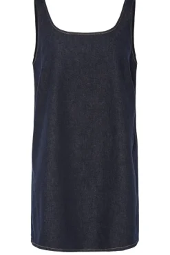 Outlet Pieces Pcfranna Sl Denim Spencer Dress Fsy 4863065 Dark Blue Denim