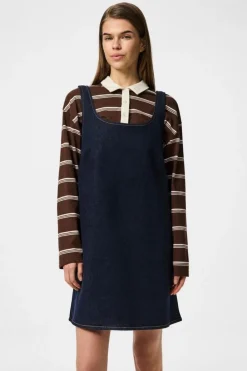 Outlet Pieces Pcfranna Sl Denim Spencer Dress Fsy 4863065 Dark Blue Denim