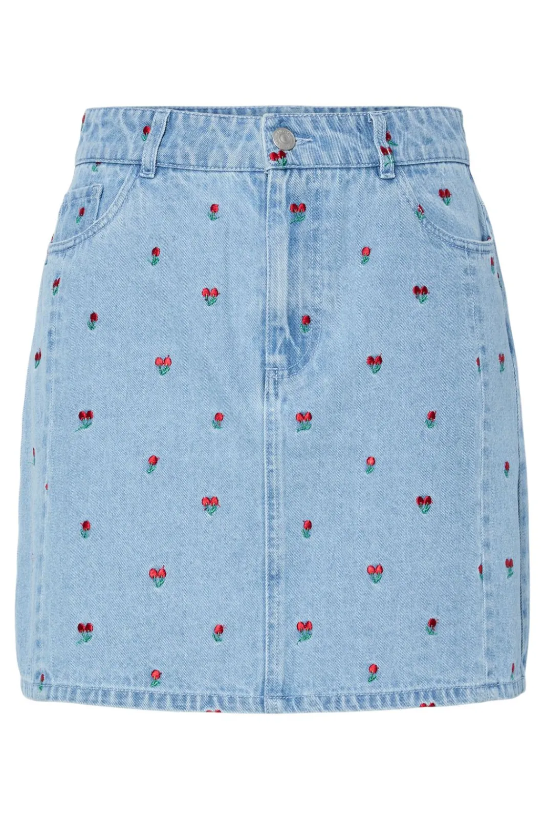 Outlet Pieces Pcfreia Short Denim Skirt Fsy 4925858 Light Blue Denim Tulips