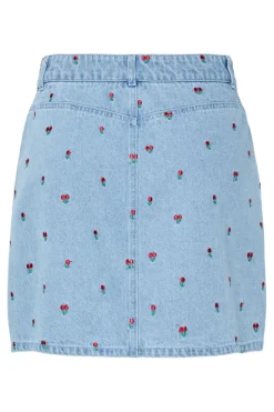 Outlet Pieces Pcfreia Short Denim Skirt Fsy 4925858 Light Blue Denim Tulips