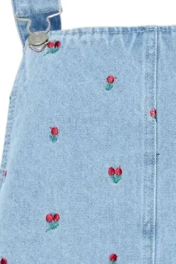 Pieces Pcfreia Sl Denim Spencer Dress Fsy 4925829 Light Blue Denim Tulips