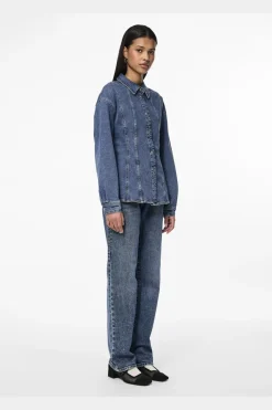 Best Pieces Pcginny Ls Denim Shirt Jit 4621892 Medium Blue Denim