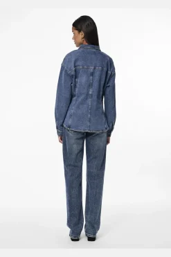 Best Pieces Pcginny Ls Denim Shirt Jit 4621892 Medium Blue Denim