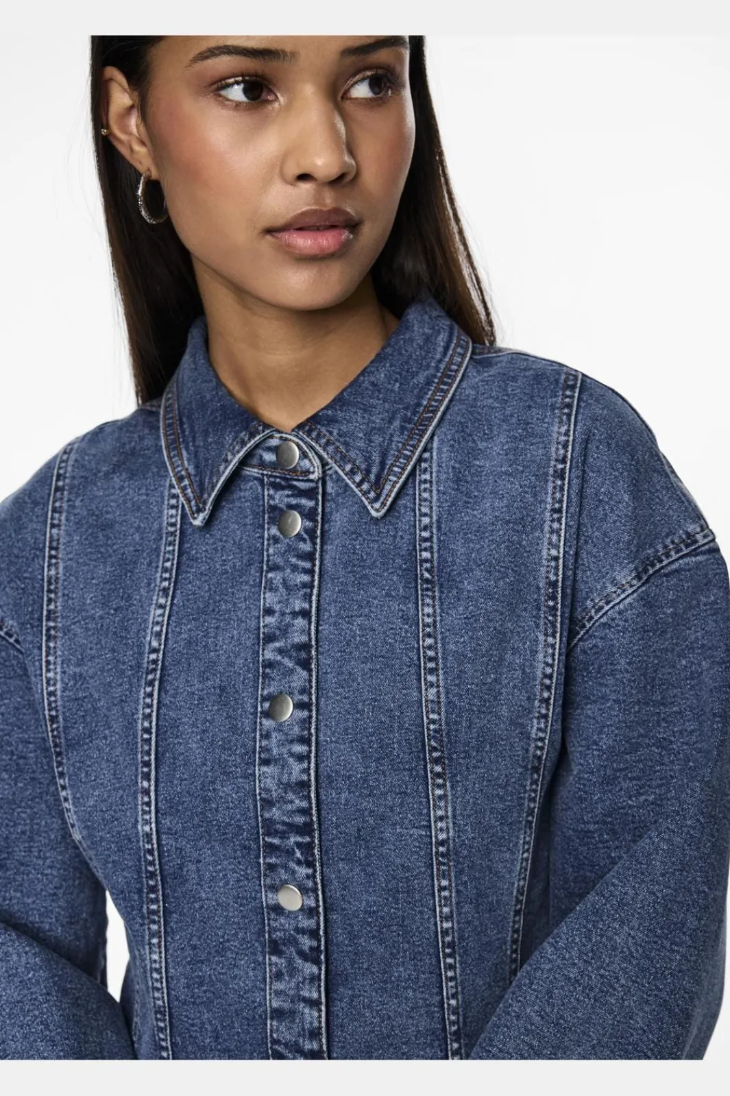 Best Pieces Pcginny Ls Denim Shirt Jit 4621892 Medium Blue Denim
