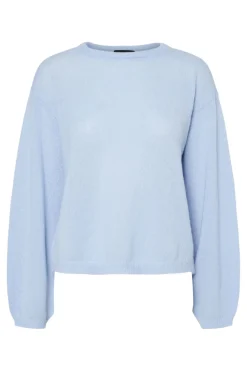 Online Pieces Pcida Ls O-Neck Knit Pwp Mm 4742185 Cashmere Blue