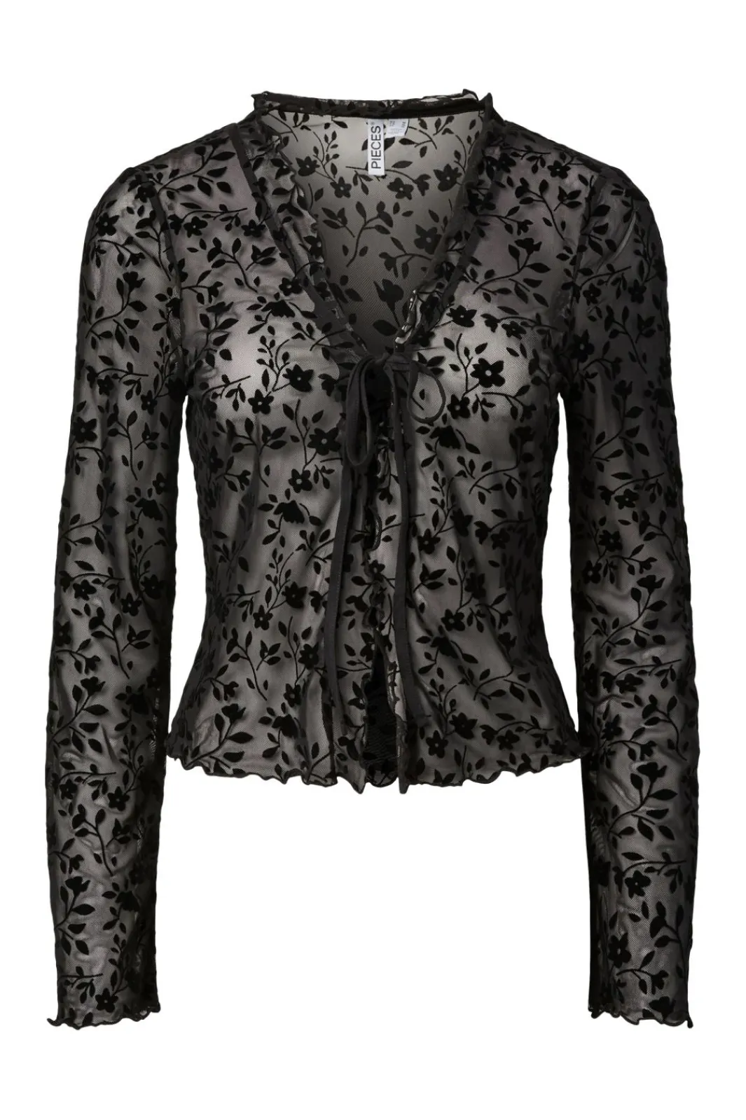 Discount Pieces Pcislie Ls Tie Top Jsr Fsy Pp 5052368 Black Flower