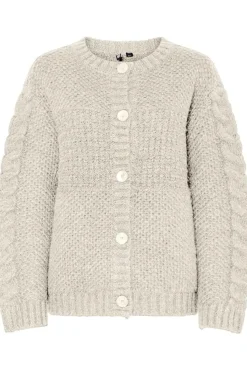 Hot Pieces Pcjacinthe Ls O-Neck Knit Cardigan Mpa B 4888703 Birch Melange