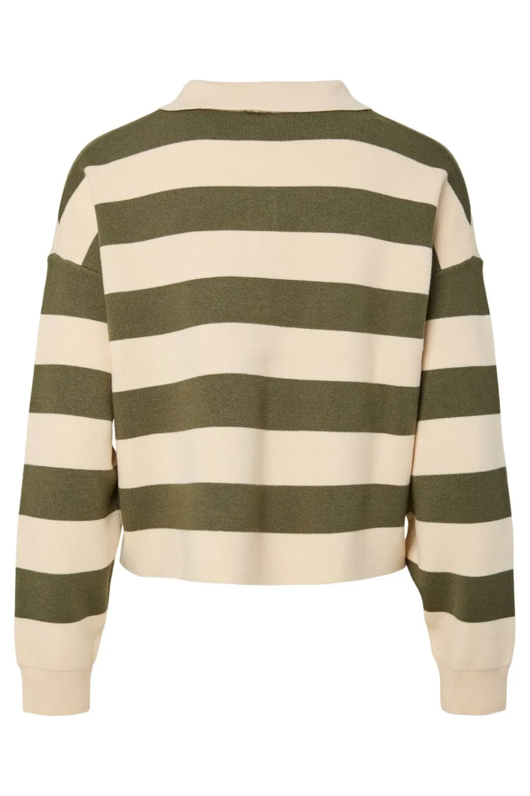 New Pieces Pcjassy Ls Short Polo Knit 5040021 Sphagnum Birch