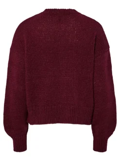 New Pieces Pcjelena Ls O-Neck Knit Cardigan 4848844 Tawny Port