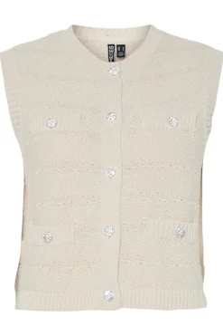 Discount Pieces Pcjena Sl O-Neck Knit Vest 4842289 Silver Lining