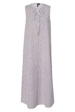 New Pieces Pcjenna Sl Midi Rev. Tie Dress 4945041 Pink Tulle Delicioso And Bright White