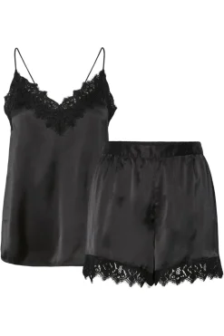 Sale Pieces Pcjenna Xmas Satin Nightwear Set 4831300 Black