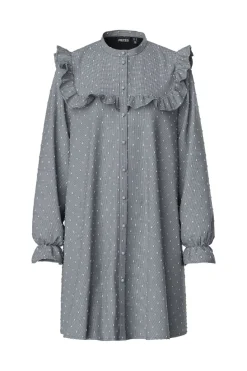 Discount Pieces Pcjennya Ls Dress 4846645 Black Checked With Dobby