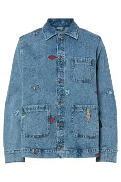 Pieces Pcjidi Ls Denim Shacket Mpa 4817585 Medium Blue Denim