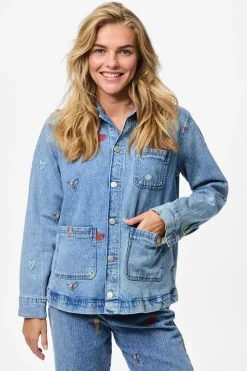 Pieces Pcjidi Ls Denim Shacket Mpa 4817585 Medium Blue Denim