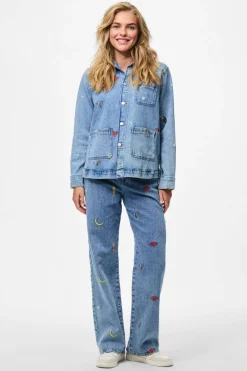 Pieces Pcjidi Ls Denim Shacket Mpa 4817585 Medium Blue Denim