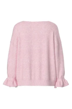 Sale Pieces Pcjimma Ls O-Neck Tie Knit Cardigan 4870471 Pink-A-Boo