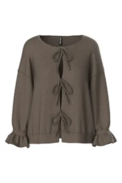 Pieces Pcjimma Ls O-Neck Tie Knit Cardigan 4870473 Morel