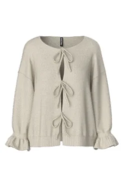 Discount Pieces Pcjimma Ls O-Neck Tie Knit Cardigan 4870472 Birch