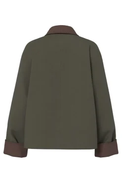 New Pieces Pcjorma Short Light Jacket 5018129 Forest Night Hot Fudge