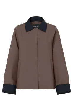 Best Pieces Pcjorma Short Light Jacket 4927144 Coffee Quartz Black