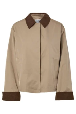 Online Pieces Pcjorma Short Light Jacket 5023305 Greige Hot Fudge