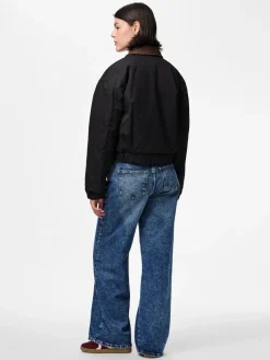 Online Pieces Pcjorma Short Padded Bomber Jacket 4945099 Black Seal Brown