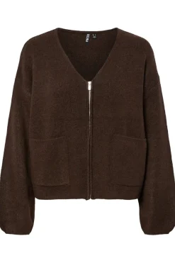 Clearance Pieces Pcjunna Ls V-Neck Knit Cardigan 4819445 Hot Fudge Melange