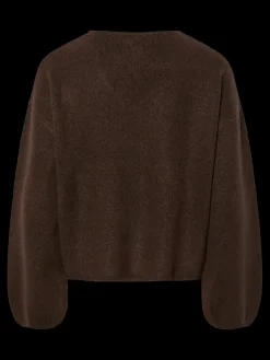 Clearance Pieces Pcjunna Ls V-Neck Knit Cardigan 4819445 Hot Fudge Melange