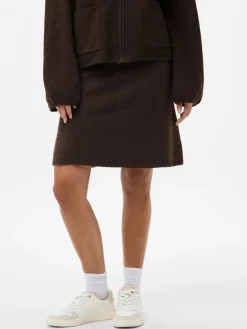 Discount Pieces Pcjunna Short Knit Skirt 4819439 Hot Fudge Melange